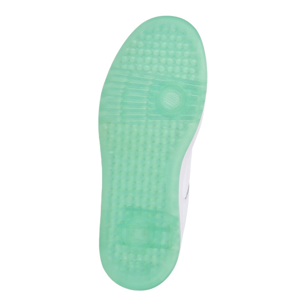 A green outsole.