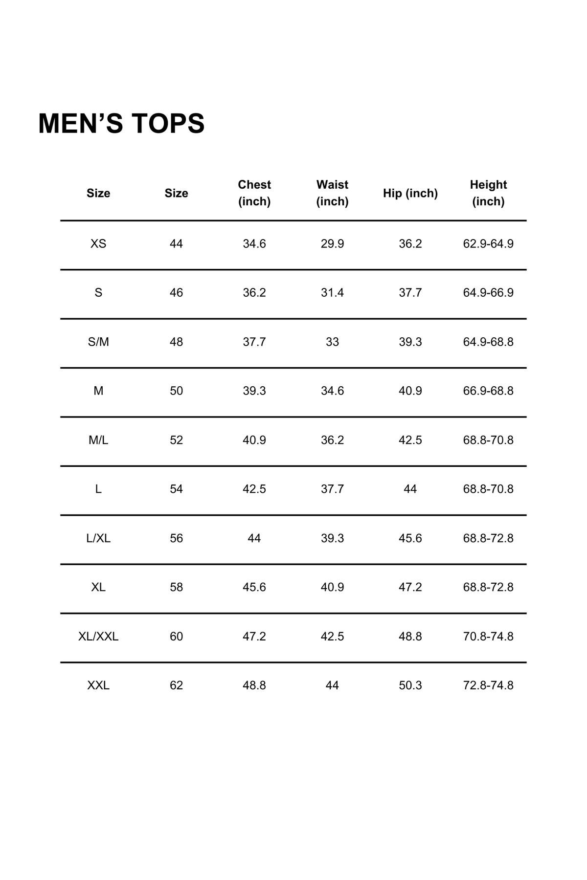 Size Chart DC Shoes Philippines
